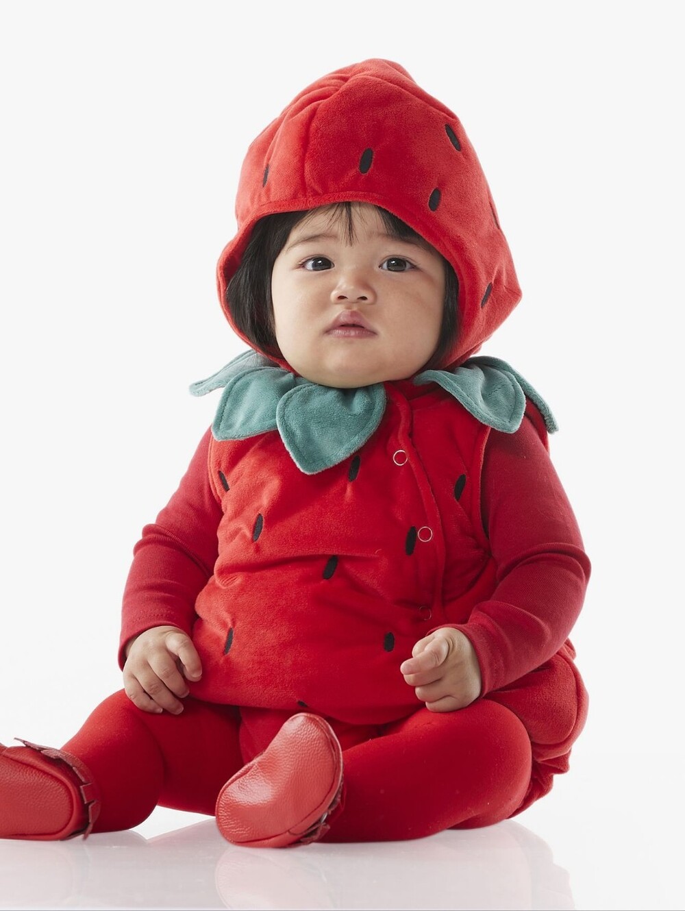 Pottery Barn Kids Strawberry Halloween Costume Snap Baby Onesie 12-24 Months
